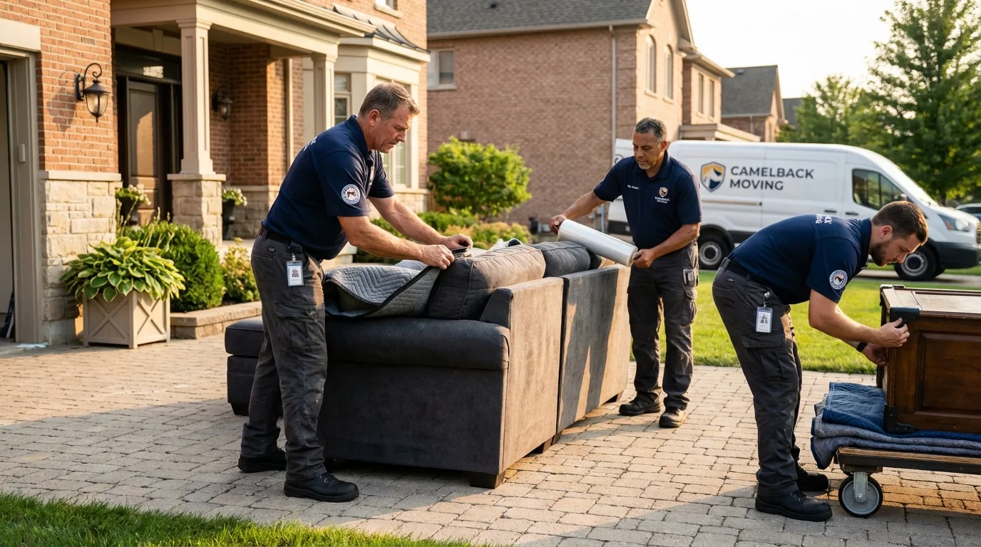 Large estate moving crew wrapping furniture in Dunsmuir, CA